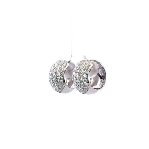 Orecchini a Cerchio con Diamanti Naturali 2,50 ct in Oro Bianco 18 Carati