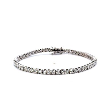 Bracciale Tennis con Diamanti Naturali 4,98 ct in Oro Bianco 18 Carati