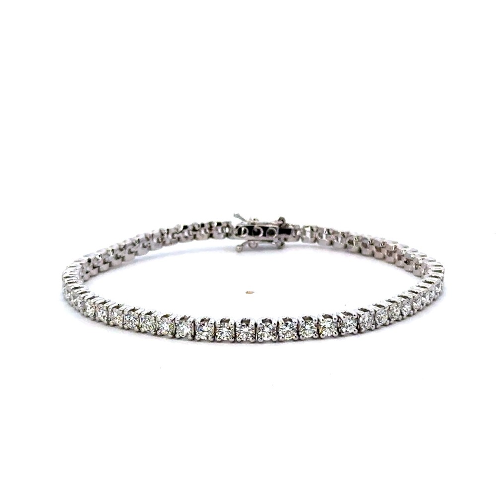 Bracciale Tennis con Diamanti Naturali 4,98 ct in Oro Bianco 18 Carati