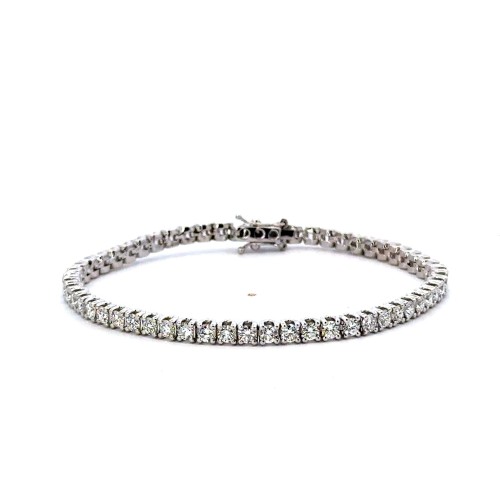 Bracciale Tennis con Diamanti Naturali 4,98 ct in Oro Bianco 18 Carati