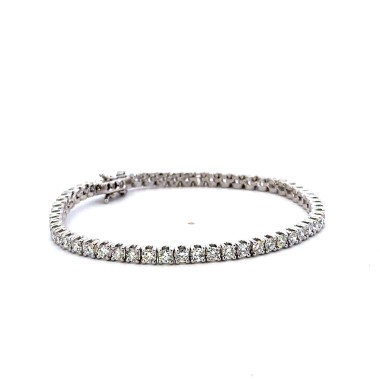 Bracciale Tennis con Diamanti Naturali 4,98 ct in Oro Bianco 18 Carati