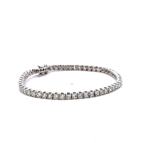 Bracciale Tennis con Diamanti Naturali 4,98 ct in Oro Bianco 18 Carati