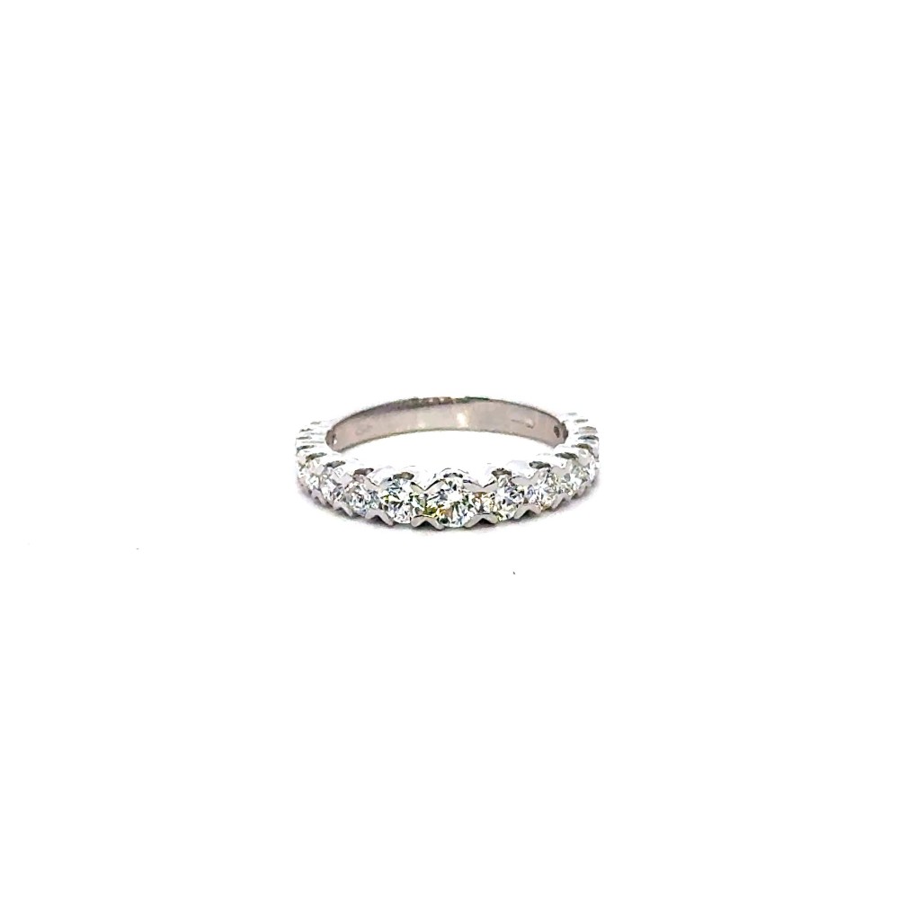 Anello Veretta a Scalare con Diamanti Naturali 1,10 ct in Oro Bianco 18 Carati