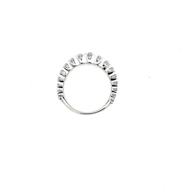 Anello Veretta a Scalare con Diamanti Naturali 1,10 ct in Oro Bianco 18 Carati