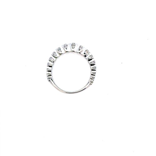 Anello Veretta a Scalare con Diamanti Naturali 1,10 ct in Oro Bianco 18 Carati