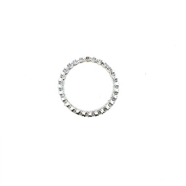 Anello Veretta a Giro con Diamanti Naturali 0,70 ct in Oro Bianco 18 Carati