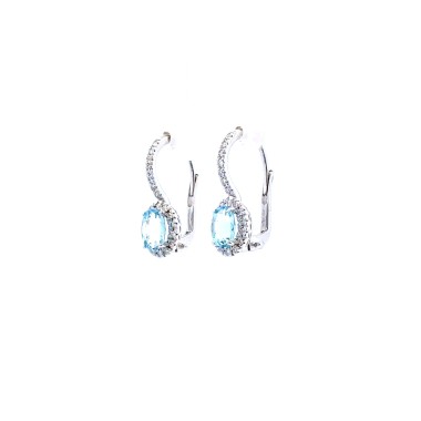 Orecchini Acquamarina 1,41 ct e Diamanti 0,30 ct | Cosentino