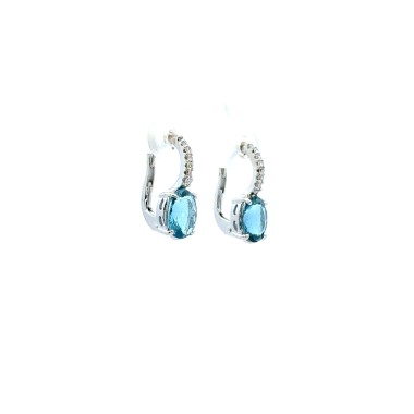 Orecchini Acquamarina 2,37 ct e Diamanti 0,16 ct | Cosentino