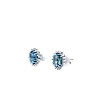 Orecchini Acquamarina 1,39 ct e Diamanti 0,29 ct | Cosentino