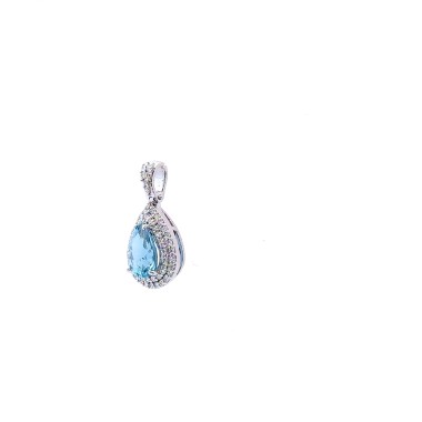Pendente Acquamarina Goccia 1,23 ct e Diamanti Naturali | Cosentino