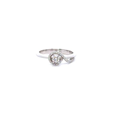 Anello con Diamante Naturale 0,19 ct e Diamanti Naturali 0,14 ct