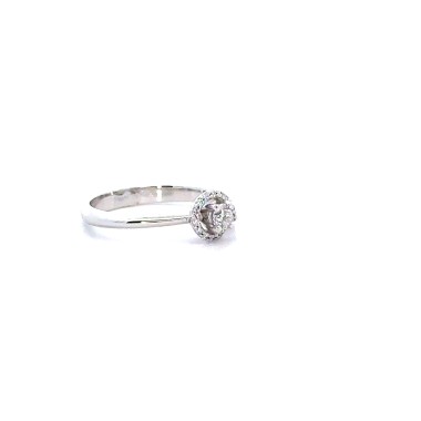 Anello con Diamante Naturale 0,19 ct e Diamanti Naturali 0,14 ct