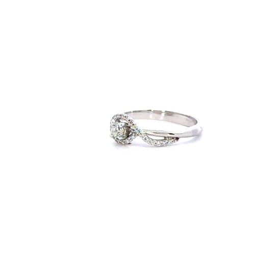 Anello con Diamante Naturale 0,19 ct e Diamanti Naturali 0,14 ct