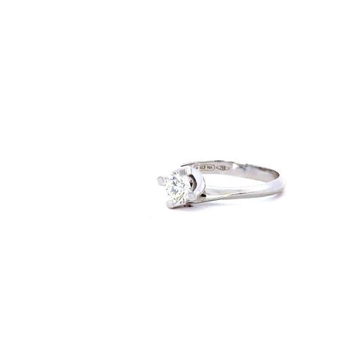 Anello Solitario con Diamante Naturale Certificato GIA 0,55 ct D VS1