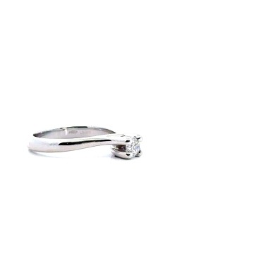 Anello Solitario con Diamante Naturale 0,29 ct in Oro Bianco 18 Carati