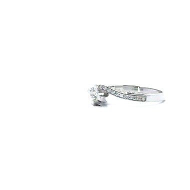 Anello Solitario Valentino 0,23 ct con Diamanti sul Gambo