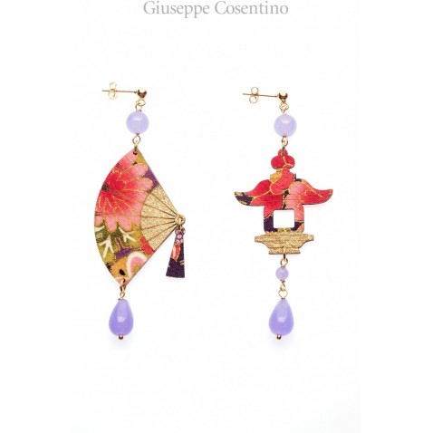 Lebole earring FUJIYAMA VENTAGLIO PICCOLO LILLA