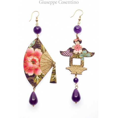 Lebole earring FUJIYAMA VENTAGLIO PICCOLO VIOLA