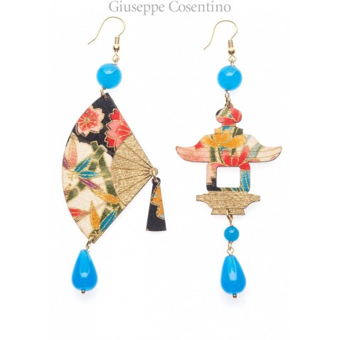 Lebole earring FUJIYAMA VENTAGLIO GRANDE AZZURRO Lebole earring FUJIYAMA VENTAGLIO GRANDE AZZURRO