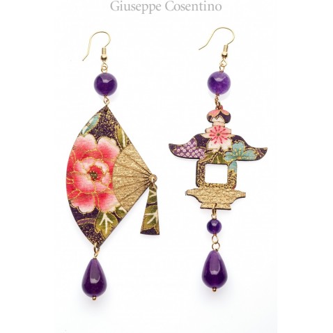Lebole earring FUJIYAMA VENTAGLIO GRANDE VIOLA Lebole earring FUJIYAMA VENTAGLIO GRANDE VIOLA