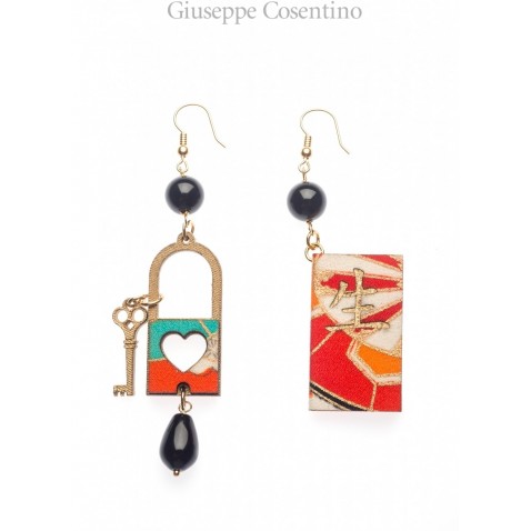 Lebole earring MURASAKI LADY GRANDE NERO