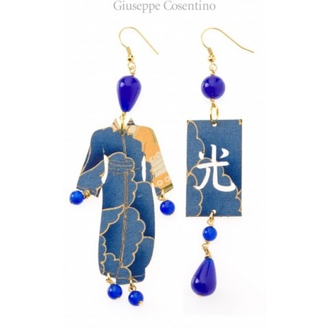 Lebole earring KIMONO BLU GRANDE