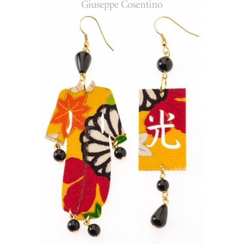 Lebole earring KIMONO NERO GRANDE