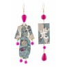 Lebole earring KIMONO FUXIA GRANDE