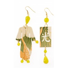 Lebole earring KIMONO VERDE ACIDO GRANDE