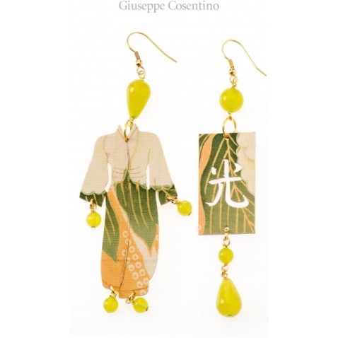 Lebole earring KIMONO VERDE ACIDO GRANDE