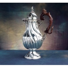 800 silver pitcher with wood hand engrave handle