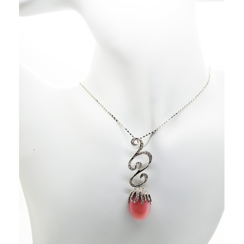 gold pendant with opal and diamonds
