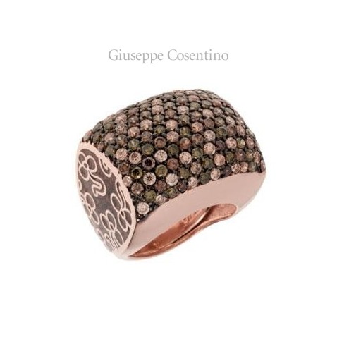 Azhar Anello in argento con zirconi bianchi verdi e fumè Azhar Anello in argento con zirconi bianchi verdi e fumè