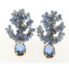 Maria Sole jewelry, earrings 925 silver gilt, with crystals, quartz blue