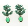 Maria Sole jewelry, earrings 925 silver gilt, with crystals, quartz green