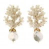 Maria Sole jewelry, earrings 925 silver gilt, with crystals, fresh water pearls