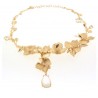Maria Sole gioielli collana in argento 925 dorato con goccia di pietra di luna naturale e cristalli di rocca naturali