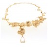 Maria Sole jewelry, 925 silver necklace golden drop of moonstone natural