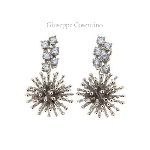 Maria Sole jewelry, silver earrings 925 Rhodium, with zircons