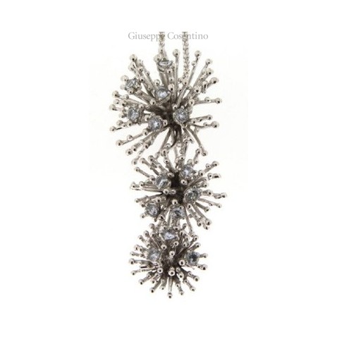 Maria Sole jewelry, 925 silver necklace rhodium, with zircons