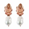 Ultima Edizione, earrings with flowers and baroque pearls