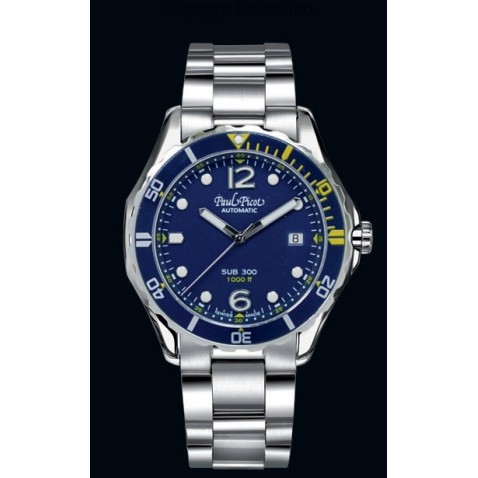 Paul Picot Orologio Automatico Commodore sub 300 9753SGB Paul Picot Orologio Automatico Commodore sub 300 9753SGB