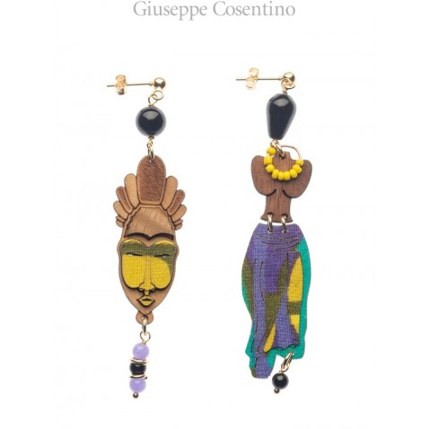 Lebole Africa earrings small lilac Lebole Africa earrings small lilac