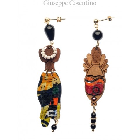 Lebole Africa earrings small black Lebole Africa earrings small black