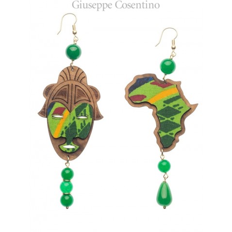Lebole Africa earrings big green