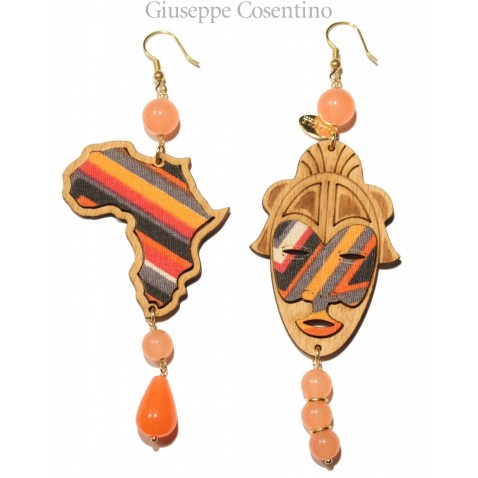 Lebole Orecchini Africa grande arancio chiaro Lebole Orecchini Africa grande arancio chiaro