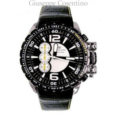 Orologio PRINGEPS da uomo Pilota cronografo oversize cassa acciaio con cinturino pelle.    COD: CR555