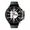 PRINGEPS Men's watch Pilot Chronograph oversize steel case with leather strap