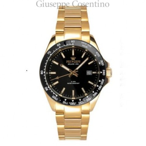 PRYNGEPS Men's watch only time Prestige rolled steel gold A1013 / L