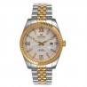 Men's watch, stainless steel two-tone, gold white dial. a821 b